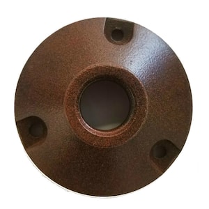 Round Base Mounting Bracket for Low Voltage Outdoor Landscape Lighting Fixtures In Rust