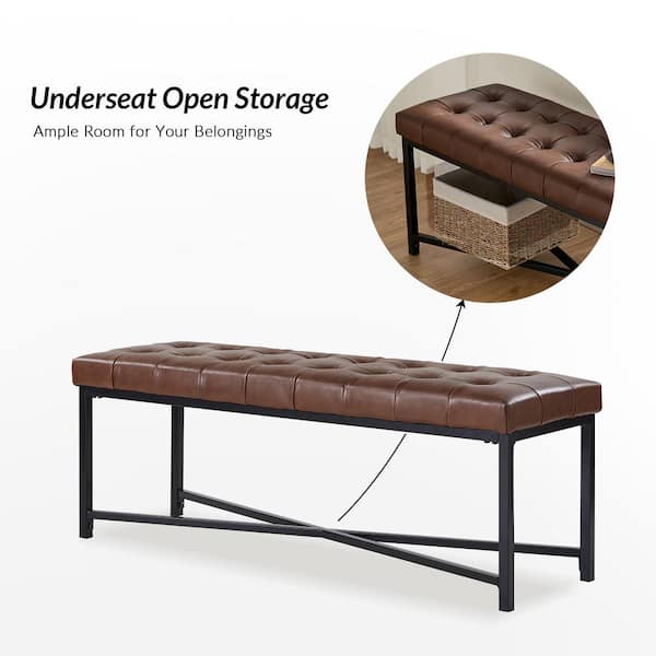 Lorilee genuine leather bench hotsell