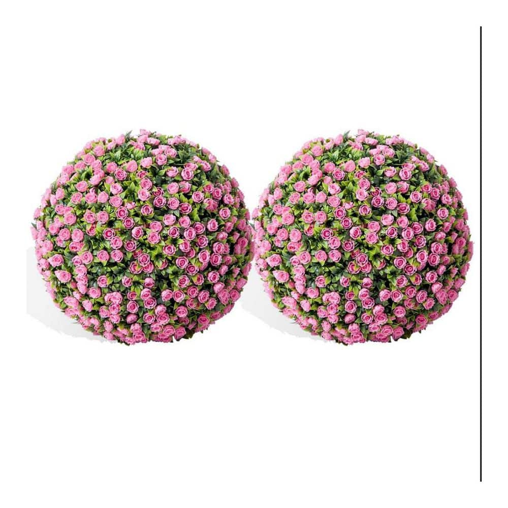 1.3FT 2 Pcs Artificial Hanging Topiary Balls, Faux Flower Balls for Garden Patio Wedding Valentine's Day Decor,Pink price history on PriceWatchPro