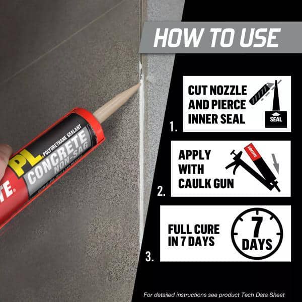 (2 pack) Loctite Pl Polyurethane Sealant Concrete Non-Sag, Pack of 1, Gray 10 fl oz Cartridge