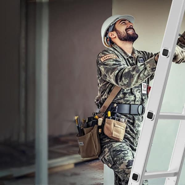 Multi-Purpose Folding Ladder, 15.5 ft. Reach, Aluminium, Folding, Multi-Position, 330 lbs. 7-in-1 Tall Extension Ladder
