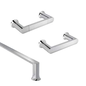 Genta LX 3-Piece Bath Hardware Set with 18 in. Towel Bar, Hand Towel Bar, and Toilet Paper Holder in Chrome