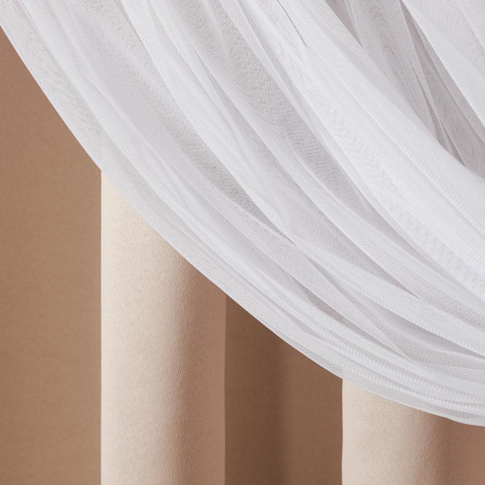 Rose Blush and Cloud Gray Blackout Sheer Grommet Curtain Panels