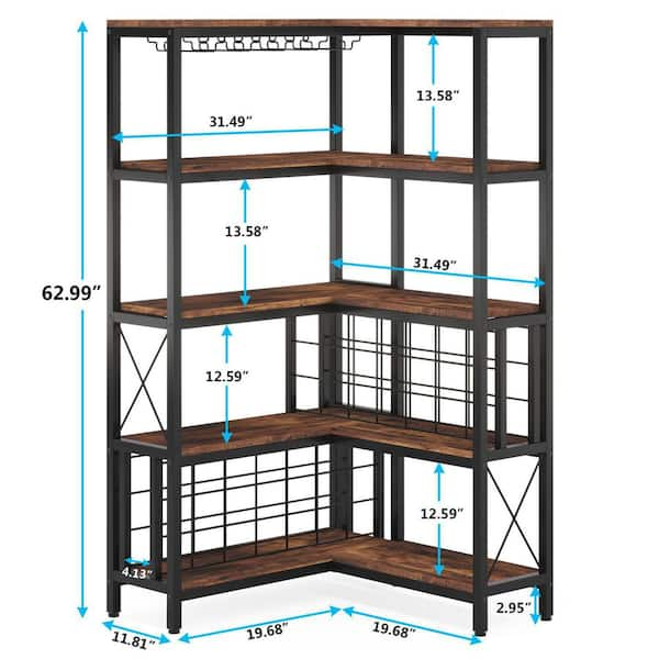 Tribesigns Large Corner Wine Rack, 5-Tier L Shaped Industrial