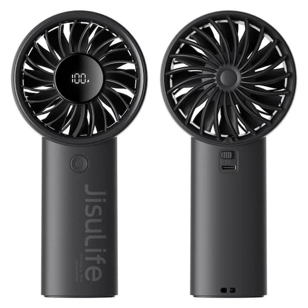 Life 4 5-Speeds Handheld Personal Fan with 3600 mAh Battery, Black