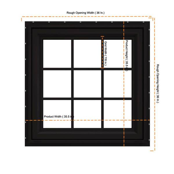 JELD-WEN 36 in. x 36 in. V-4500 Series Black FiniShield Vinyl