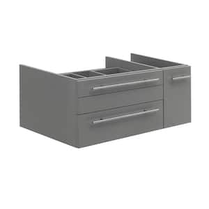 Lucera 36 in. W Wall Hung Vessel Sink Bath Vanity Cabinet Only in Gray