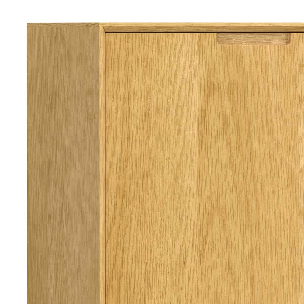 Natural Oak and Metal 58" Modern Industrial Sideboard Buffet
