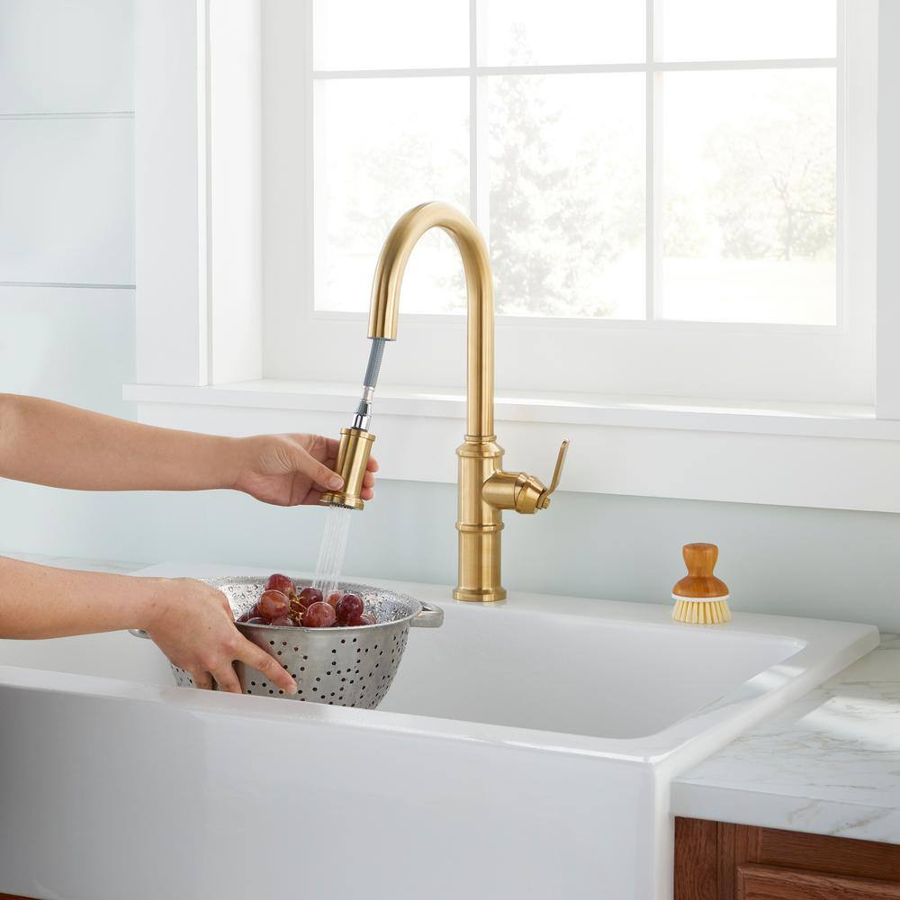 Kinzie Brushed Bronze Single Handle Pull-Down Kitchen Faucet