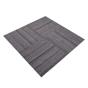 RainbowLine Gray 19.7 in.  x 19.7 in.  Grip Strip Commercial/Residential  Carpet Tile (10 Tiles/Case) 26.8 sq.  ft.