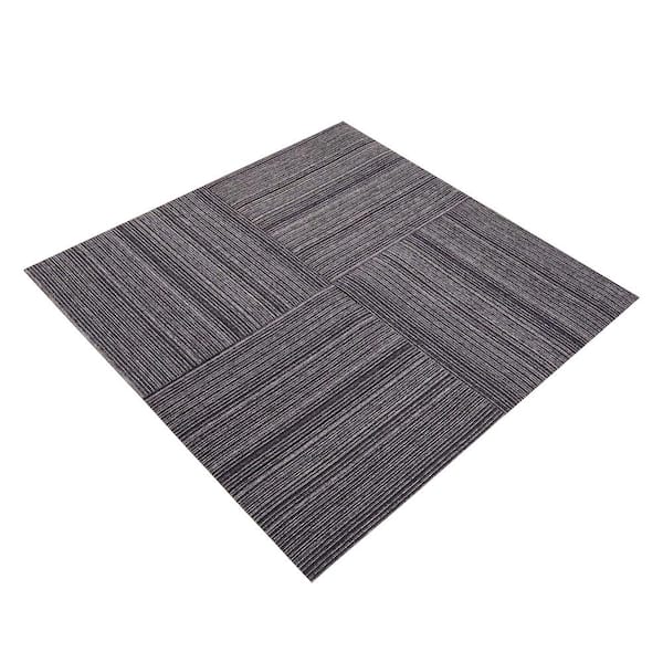 Wellco RainbowLine Gray 19.7 in.  x 19.7 in.  Grip Strip Commercial/Residential  Carpet Tile (10 Tiles/Case) 26.8 sq.  ft.