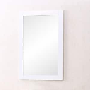 Medium Rectangle White Contemporary Mirror (32 in. H x 22 in. W)
