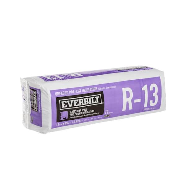 Everbilt R-13 Unfaced Fiberglass Insulation Batt 15 in. x 93 in.