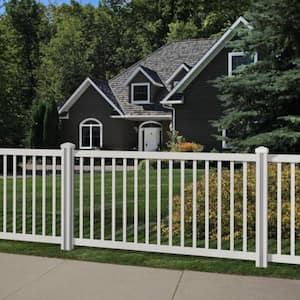 4 ft. H x 7 ft. W Premium Vinyl Yard and Pool Fence Panel with Post and Cap