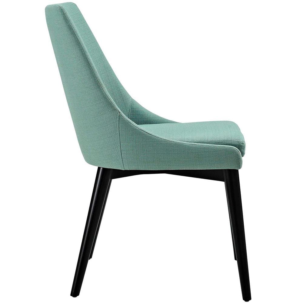 Laguna Turquoise Upholstered Parsons Side Chair with Wood Tapered Legs