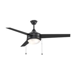 Cappleman 52 in. Indoor Black Modern Ceiling Fan with Light Kit Included, 3-Blade