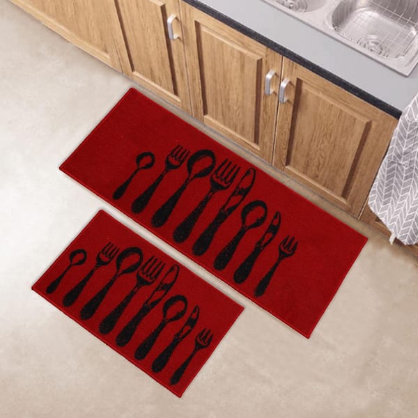 Kitchen Dish Drying Mat (15 x 20) TRI-COLOR ROOSTERS, BLACK, RED