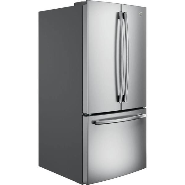 Ge 24 7 Cu Ft French Door Refrigerator In Stainless Steel Energy Star Gne25jskss The Home Depot