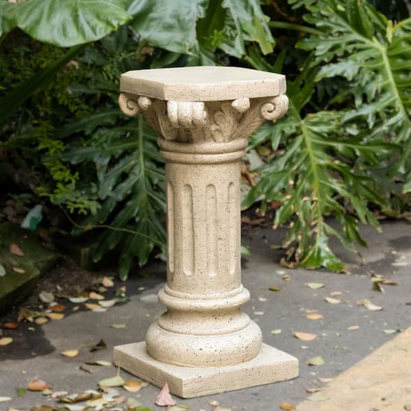 Henry 26.25 in. H Outdoor/Indoor Concrete MGO Classic Corinthian Column Plant Stand, Sand