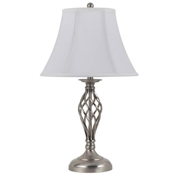 CAL Lighting 27 in. Brushed Steel Metal Table Lamp with Shade