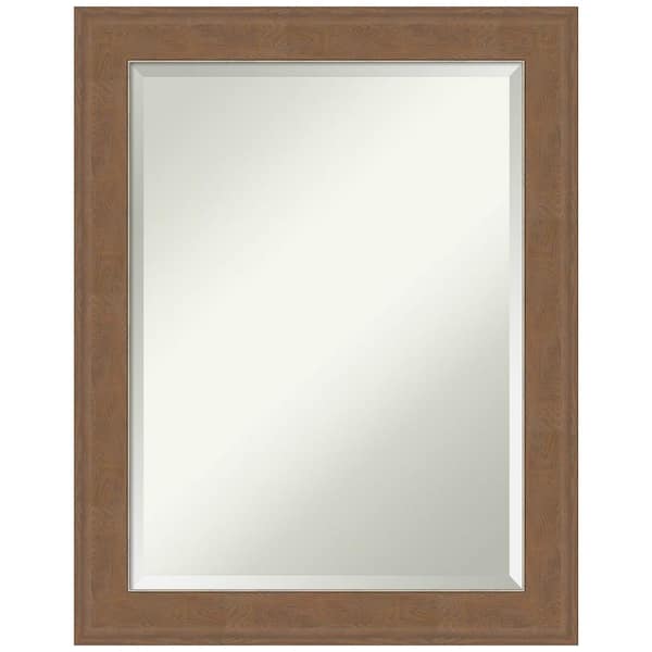 Amanti Art Medium Rectangle Alta Medium Brown Beveled Glass Casual Mirror (28.5 in. H x 22.5 in. W)