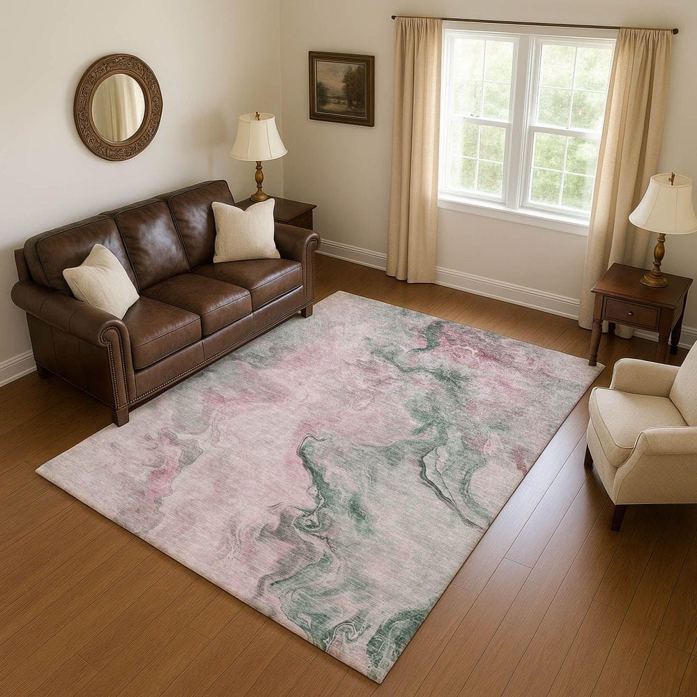 Mayfield Premium Machine Washable Abstract AMF1680 Blush 9 ft. x 12 ft. Area Rug price history on PriceWatchPro