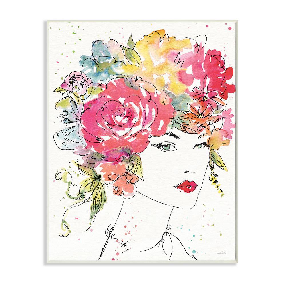 Stupell Industries Glam Fashion Flower Hair Figure Drawing By Anne Tavoletti Wood Abstract Wall Art 19 In X 13 In Ygg 235 Wd 13x19 The Home Depot