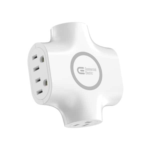 5-Outlet Adapter with 1A1C USB White
