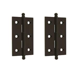 2-1/2 in. x 1-7/10 in. Polished Brass No Lacquer Solid Extruded Brass Loose Pin Mortise Cabinet Hingge (1-Pair)