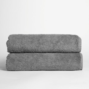 Nebia Gray Solid Cotton Single Bath Towel