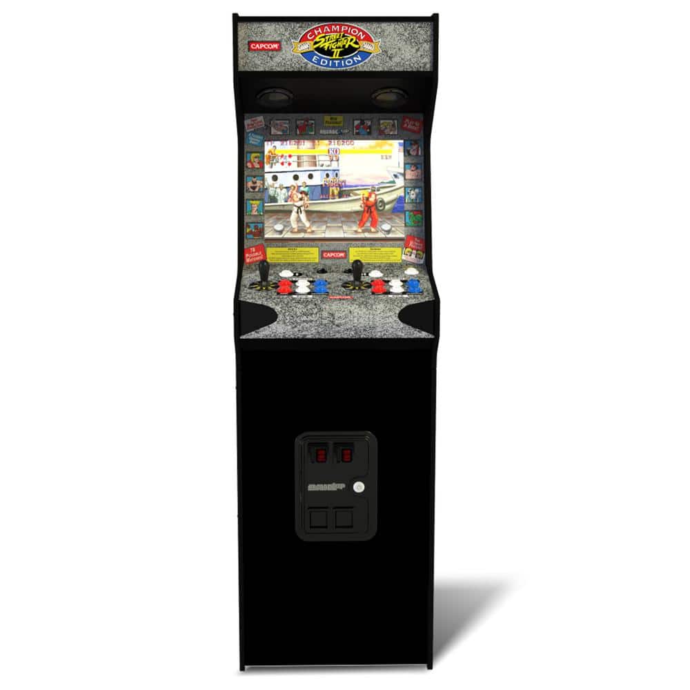 Street Fighter II Deluxe 5ft Black Arcade Cabinet with 17" Screen