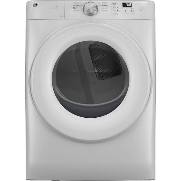 GE 7.8 cu. ft. Capacity vented Smart Front Load Gas Dryer in White