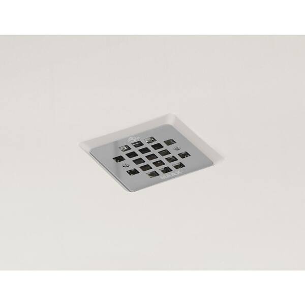 ShowerCast 60 in. x 32 in. Single Threshold Shower Pan in Matte Black with Square Chrome Shower Drain Cover Right Drain ShowerCast 60 in. x 32 in. Single Threshold Shower Pan in Matte Black with Square Chrome Shower Drain Cover Right Drain