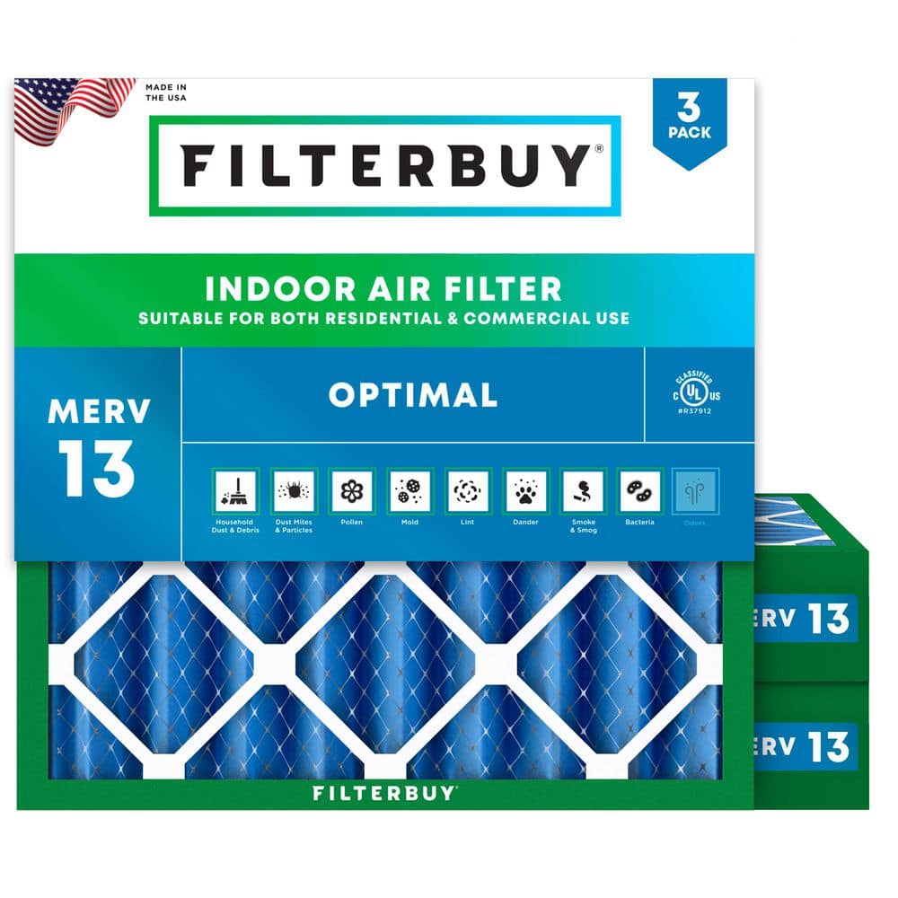 16 in. x 16 in. x 4 in. MERV 13 (FPR 10) Health Defense Pleated HVAC AC Furnace Air Filters Replacement (3-Pack) price history on PriceWatchPro