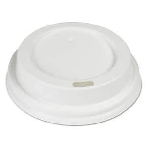 White Disposable Polystyrene Cup Lids, Hot Drinks, Fits 8 oz. Hot Cups, 1,000 / Carton
