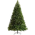 7.5 ft. Pre-Lit LED Artificial Christmas Tree Hinged Xmas Tree with 400 Pre-Strung Led Lights Foldable Stand