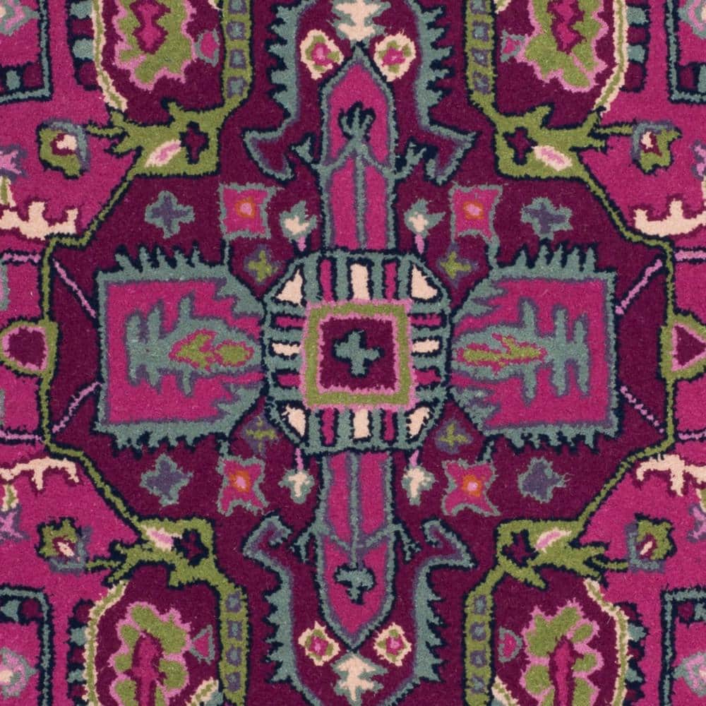 Bellagio Pink and Navy 6' x 9' Handmade Wool Area Rug