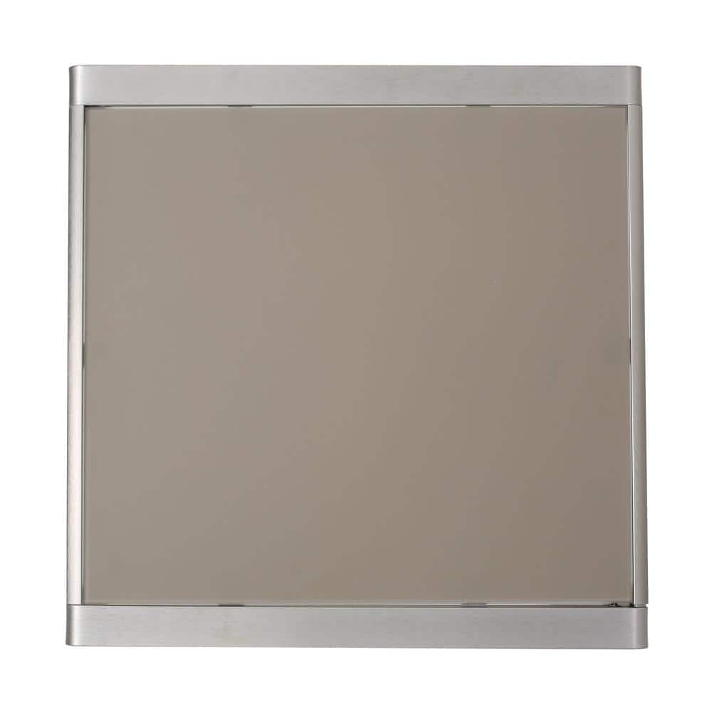 Modern Silver 5-Piece Aluminum Bar Set with Square Glass Top