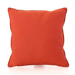Orange Square Outdoor Bolster Pillow with 2 of Pillows Included (2-Pack)