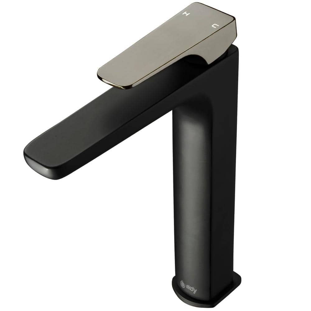 Matte Black High-Arc Brass Bathroom Faucet