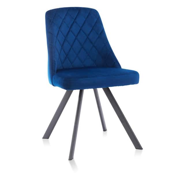 EazeeChairs Blue Modern Velvet Dining Chair 2-Chairs/Pack