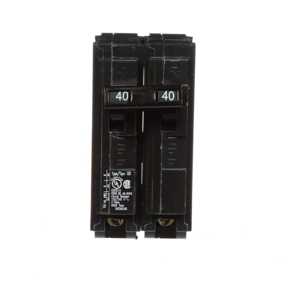 Siemens 40 Amp Double-Pole Type QD Replacement Circuit Breaker D240 ...