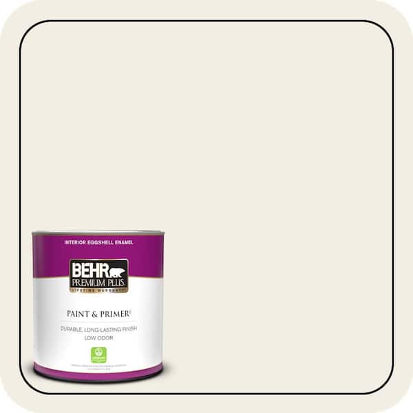 BEHR PREMIUM PLUS 1 qt. #750C-1 Ivory Mist Eggshell Enamel Low Odor Interior Paint & Primer