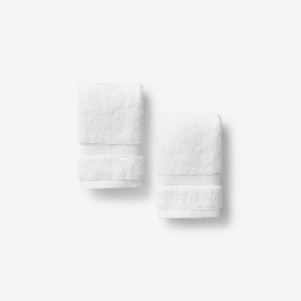 Legends Sterling White Solid Supima Cotton Wash Cloth (Set of 2)