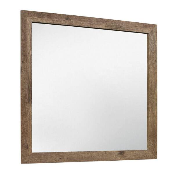 Benjara 1 In. W X 39 In. H Wooden Frame Brown And Silver Wall Mirror ...