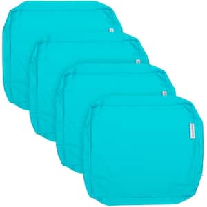 20 in. W x 18 in. D x 4 in. Blue Thick Water Repellent Patio Chair Cushion Covers (4 Pack)