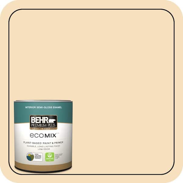 1 qt. #310E-2 Stable Hay Semi-Gloss Enamel EcoMix Plant-Based Interior Paint & Primer