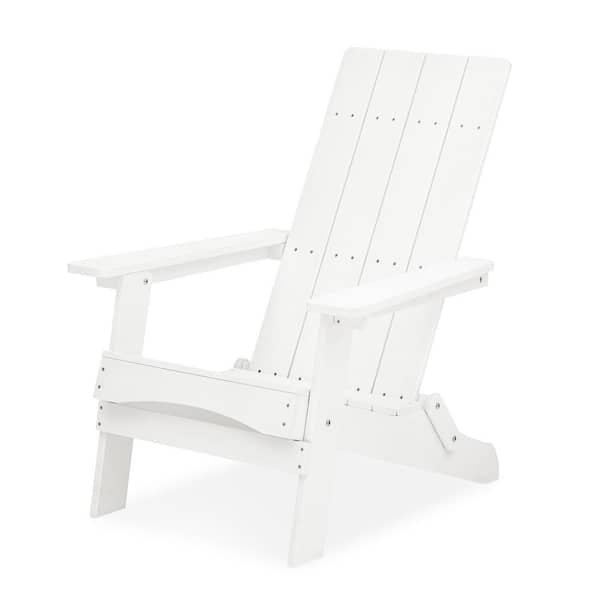 LUE BONA White Plastic Modern Folding Adirondack Outdoor Chair Patio   Plastic Adirondack Chairs Flo Wh0072 64 600 