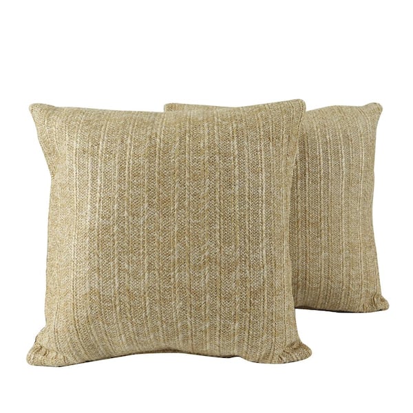 2-Pack Outdoor Throw Pillows, 18 x 18 in. Square Pillows for Patio