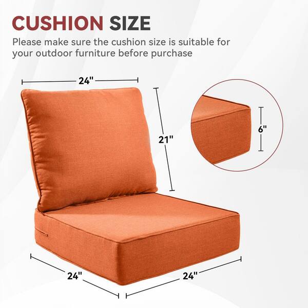 moosprr PlushCore 24 In. x 24 In. x 6 In. 10-Piece Deep Seating